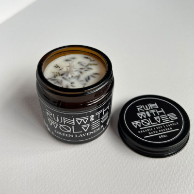 green lavender candle